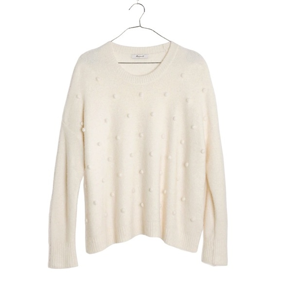 Madewell Bobble Pullover Sweater in Antique Ivory Size Large New - Picture 2 of 7